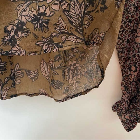 Free People Hendrix Floral Blouse Boho Tunic Sz S - Picture 10 of 12